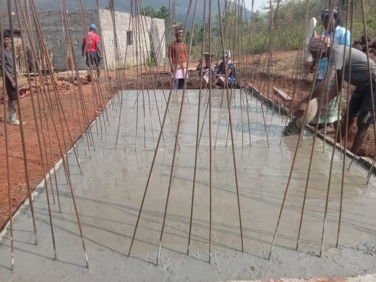 VJNNS-INFOSYS-GFWSS- Mate concret work at Peddagondhi village on 07-02-2025