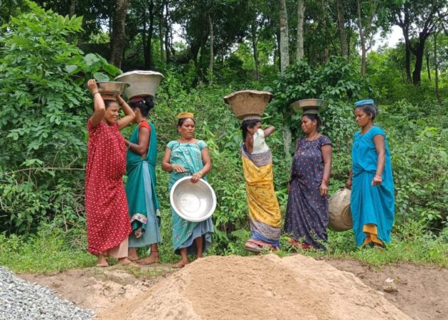 VJNNS-APF-GFWSS-Sump with gravity tank of mate concrete at Busibandha village on 11-6-2025