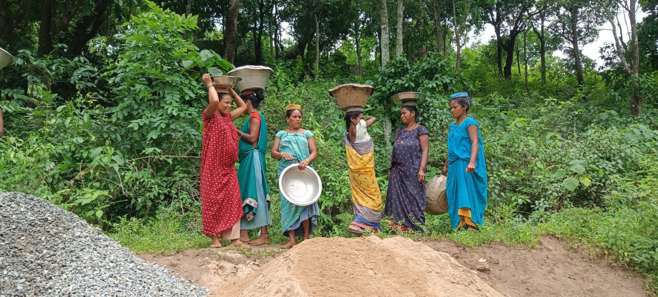 VJNNS-APF-GFWSS-Sump with gravity tank of mate concret at Busibandha village on 11-6-2025